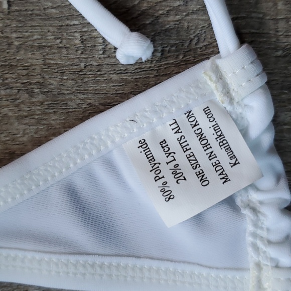 NWT  Kauai thong white bikini. ONE SIZE - Picture 4 of 7